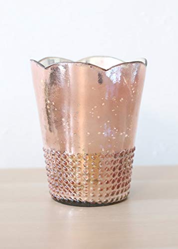 Rose Gold Mercury Glass Array Vase - 7.5" Tall