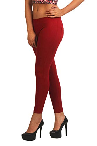Image of Frenchtrendz Women's Skinny Fit Mid Rise Stretchable Cotton Spandex Jegging Pull On (XS-4XL)