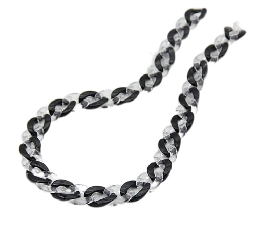 Collier pendentif chaîne noire acrylique style serrure géométrique unisexe