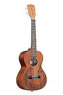 Authentic Māori inspired art designed by cultural artist, Sam Mangakahia Custom laser-etched top Real abalone shell appointments integrated into the artwork Mahogany Ukulele Includes Gig Bag