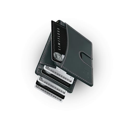 Image of Kings Loot Money Clip Slim Minimalist Wallet for Men - RFID Blocking Leather Design with Money Clip - Front Pocket Bifold Holds 12 Cards - Stylish & Compact Wallets (Blue Haven)