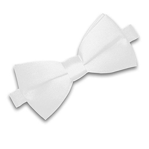 Soul-Cats Bambini Farfallino prebonded Regolabile Nozze Matrimonio Comunione cresima, Colore:Bianco