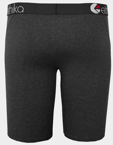 Ethika Mens Staple Boxer Brief | Heather Black Grey2