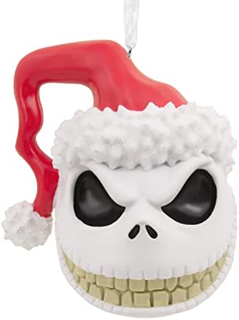 Hallmark Disney Tim Burton's The Nightmare Before Christmas Jack Skellington Head Christmas Ornament,Resin