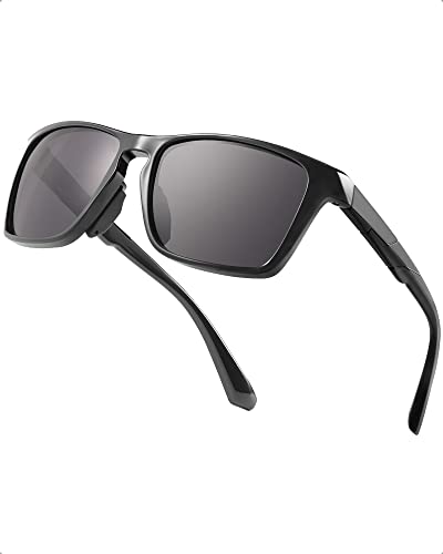 LVIOE Gafas de sol deportivas para hombre, lentes polarizadas, protección CAT 3 CE, Negro Cover