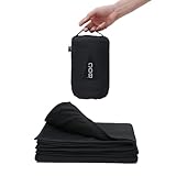 BOC 170 x 120 cm（BROOKLYN OUTDOOR COMPANY ブルックリンアウトドアカンパニー）防災 機内 旅行用 トラベル ブランケット 収納袋付属 コンパクト アウトドア キャンプ バックパッキング フリース ベロア NY発 (フリース/ブラック)