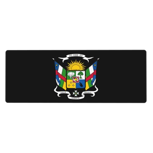 Grand République Centrafricaine Tapis De Souris Avec Motif D'Écusson Military| Tapis De Bureau Prolongé| Double Usage Pour Jeux/Travail| Bord Précis| Adhère Au Bureau| Améliore Précision Et Vitesse​