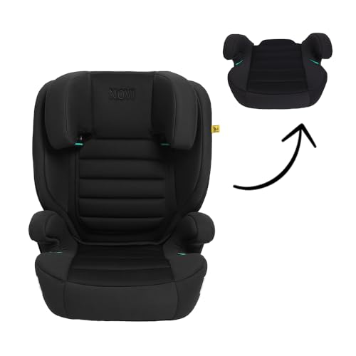 Novi Baby® James Premium i-Size ISOFIX Kindersitz/Autositz, 3,5 bis 12 Jahre, 100 bis 150 cm, einstellbar zur Kindersitzerhöhung, Kopfstütze höhenverstellbar, abnehmbare Rückenlehne (Schwarz) – Bild 6
