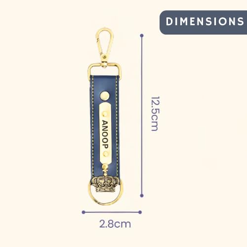 Image of Personalized Leather Keychain with Hook, Customised Leather Keychain for Men & Women | Added with Name & Charm