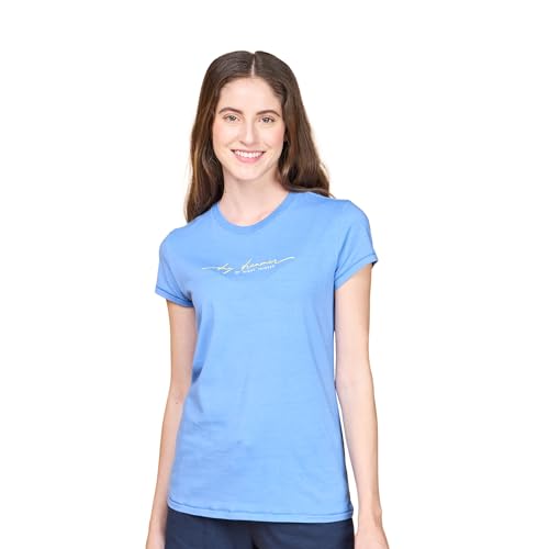 Image of Enamor Short Sleeve Crew Neck Regular Length Basic Crew T-Shirt - Slim Fit, Soft and Breathable Stretch Cotton - E147