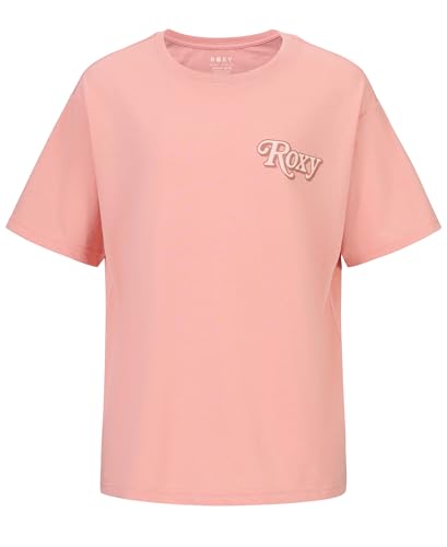 Roxy Girls' Short Sleeve Oversized Fit Logo Tee, Crew Neck Graphic T-Shirt, Soft & Comfortable