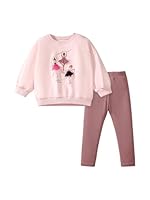 TCWWBB Mädchen Bekleidungsset Lange Tops Kinder Kleidung Baumwolle Langarm Sweatshirt Top+Leggings Rock Hose Einhorn Outfits Kleidung Set Kinder 2 Piece Set Größe 1-7 Jahre 92 98 104 110 116 122