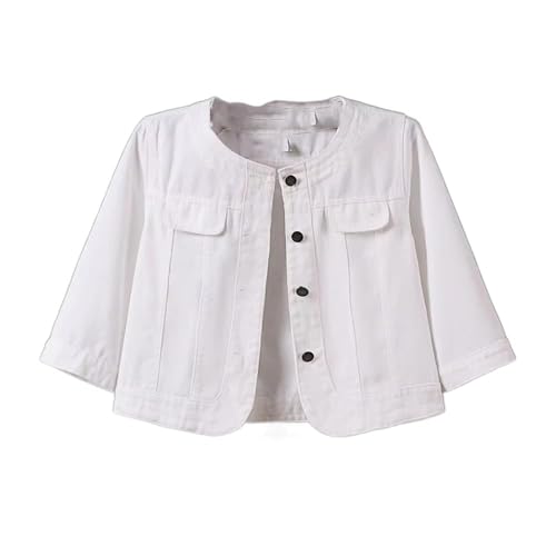 Manteau Femme Trois Quarts Vestes en Jean Cropped Tendances Couleur5