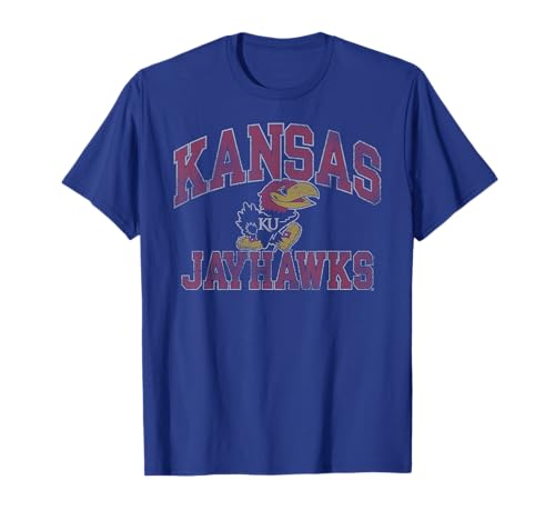 Kansas Jayhawks Vintage Worn Blue Officially Licensed T-Shirt