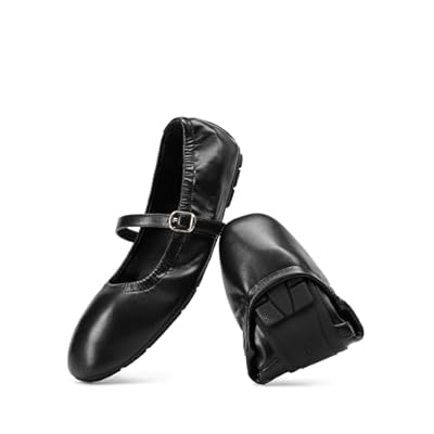 DREAM PAIRS Zapatos de Ballet para Mujer Planos y Plegables con Punta Cuadrada cómodos y fáciles de Poner Ideales para Vestir y para el Trabajo Size 36.5 Negro DWUMFA2534