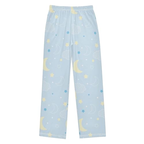 Patterns Night Light Blue Boys Pants for Kids Jogger Pants with Pockets S-XL