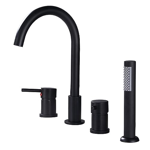 Robinet mitigeur de bain-douche avec pommeau de douche à main et levier unique