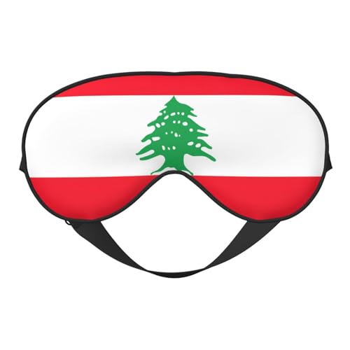 Flag of Lebanon Print Sleep Mask Silk-Like Eye Mask Sleeping Eye Mask for Women Men for Travel Sleep Relaxation