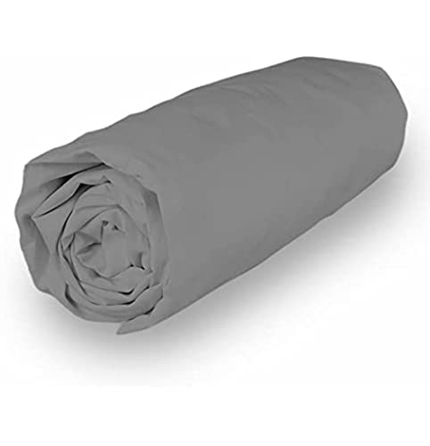 Percale Uccisione Coperchio 160 x 200 cm cotone grigio