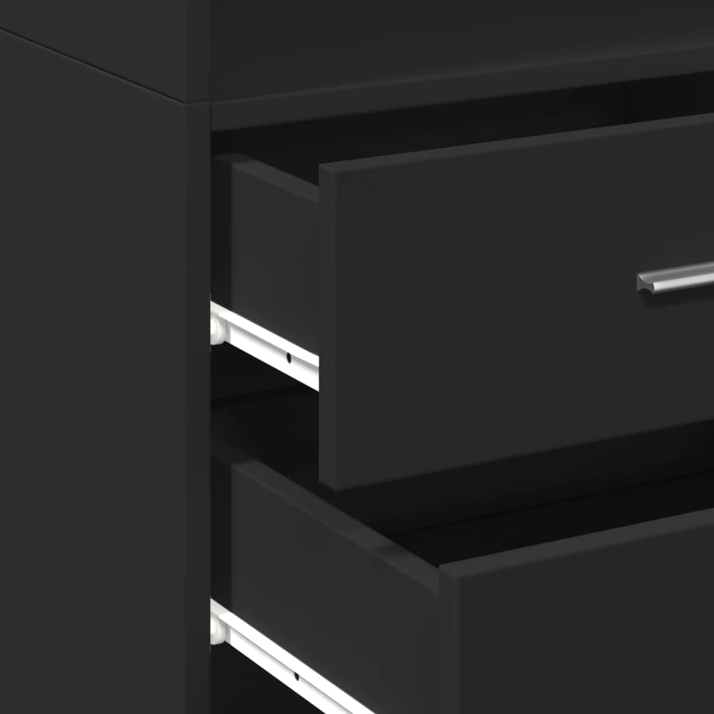 Möbel Wohnaccessoire Highboard Black 45x42.5x185cm Engineered Wood-Furniture
