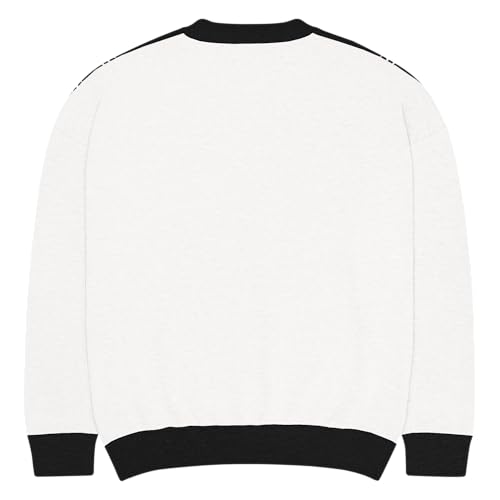 Constom Waveform Men's Relaxed fit knitted crew neck sweater White2