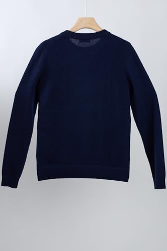 Image of JENNIE LIU Women's 100% Pure Cashmere Crew Neck Sweater, Tight Knit Cozy Soft Hand Washable Long Sleeve Pullover