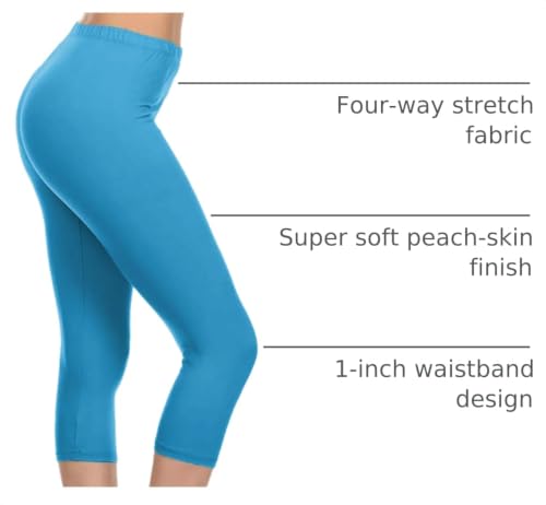 Image of Leggings Depot Women's High Waist Leggings Soft 1 inch Waistband Solid Pants - Regular, Plus, 1X3X, 3X5X