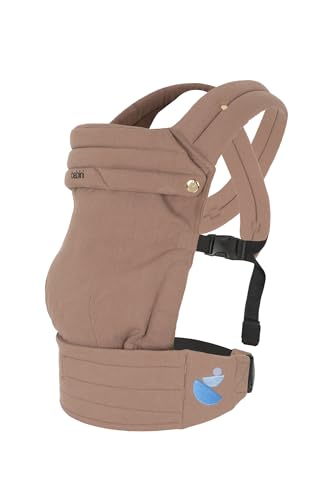 Babiini Mochila Portabebés Ergonómica Unisex, Algodon+Lino, Babero Extraíble Hipoalergénico, Soporte Cómodo para Bebés de 3.2kg a 16kg – Lavable a Máquina, Transpirable, Múltiples Posiciones de Porteo