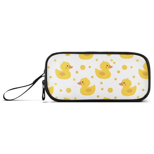Image of Cute Yellow Ducks Pencil Case Box Boys Girls Large Pencil Pouch Zipper Compartments Big Capacity Stationery Pen Bag Organizer for Kids Teens Adults School Office