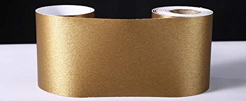 Cenefa autoadhesiva de papel pintado oro cepillado para pared de hogar