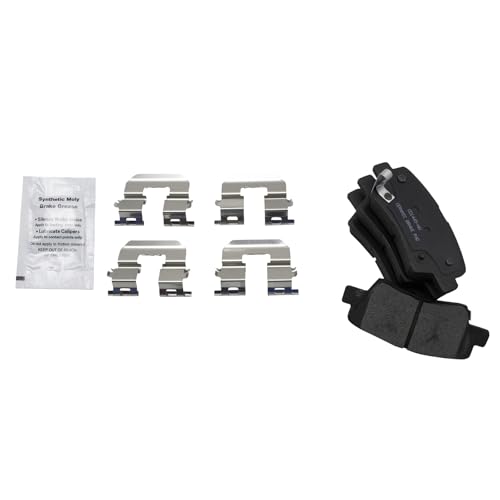 Image of TRQ Rear Brake Pad and Rotor Set Ceramic Calipers Compatible with 2014-2016 Kia Optima