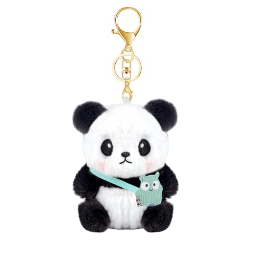Auroriel Süßer Plüsch Panda Llavero Monstruo Mochila Llavero para Damas Hombres Niños Bolso Teléfono Mochila Cumpleaños Navidad