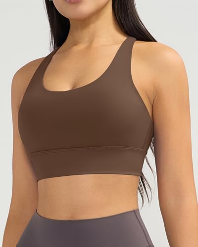 Image of Ama Larsi High Impact Strappy Sports Bra for Women | Padded Crisscross Back Supportive Running Yoga Workout Gym