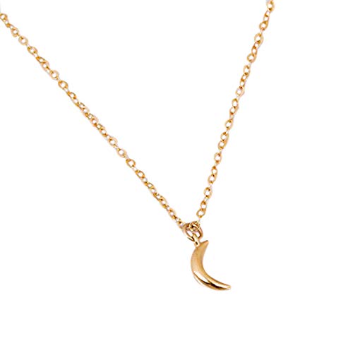 Gold Moon Charm Necklace 