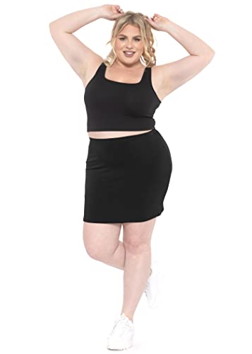 Women's Cotton Soft Stretch Fabric Basic Mini Skirt | Small - 5X2