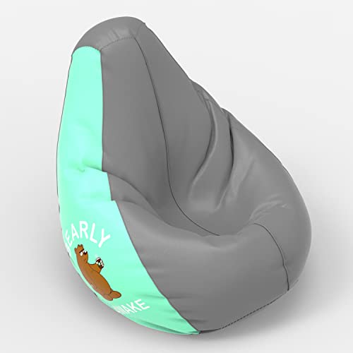 Image of ComfyBean Bag with Beans Filled 4XL- Official: Jack & Mayers Bean Bags - for Adults - Max User Height : 5.5-6 Ft.-Weight : 70-99 Kgs(Model: Bearly Awake - Light Grey Peach)