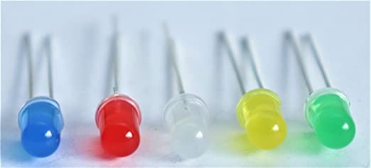 S P ll Bright color to color LED 5mm (Light Emitting Diode) White, Green, Red, Yellow, Blue 4pcs each pack of 20-image-25