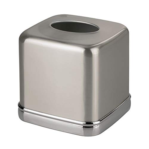 Idesign York Bath, Facial Tissue Box Cover/Holder For Bathroom Vanity Countertops, 5.75" X 5.75" X 5.75", Split Finish #TOP3