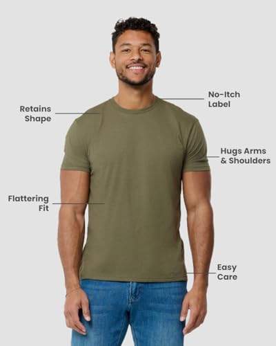 Image of INTO THE AM Mens T Shirts Soft Cotton Blend Crew Neck Tee S - 4XL Athletic Fit Plain Casual T-Shirt for Men