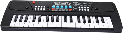 Storio Musical Sound Toys 37 Key Piano Keyboard Toy with Recording and Mic and Adapter for Power | 8 Rhythms 8 Tones 6 Demos Portable Electronic Keyboard Toy Beginners Age 3 to 5 Years Boys Girls