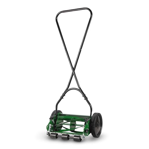 Image of Sharpex 12 inch Manual Push Lawn Mower for Home Garden | 17-33mm Grass Cutting Range | 5 Height Adjustment Positions | Suitable for up to 400 sq ft | Without Grass Catcher | Made in India | Green