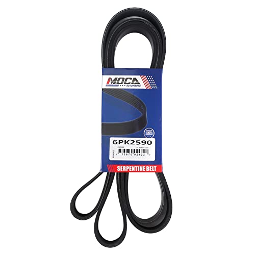 Image of MOCA 6PK2590 EPDM Serpentine Belt fit 06-10 for Ford Mustang 4.6L & for Hyundai Sonata 2.4L & 06-10 for Kia Optima 2.4L & 94-96 for GMC C1500 6.5L