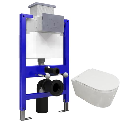 820MM Rimless Wall Hung Toilet with Concealed Cistern