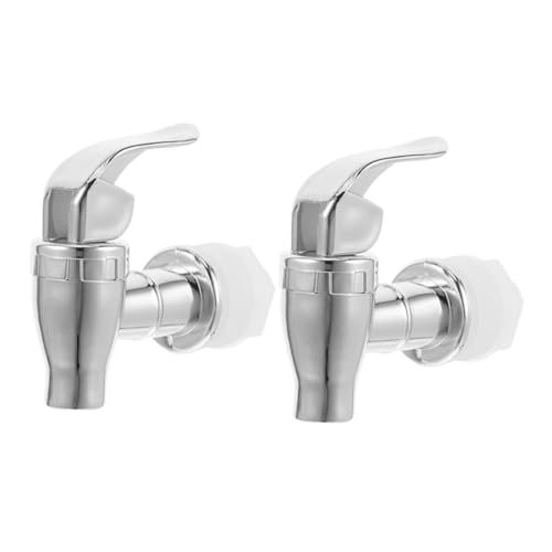 WRITWAA Lot de 2 Robinets pour Distributeur de Boissons en Plastique Compatible Bonbonnes 16-22Mm Bec Verseur Argenté Pièces Détachées pour Distributeur d'Eau pour Maison Bars et