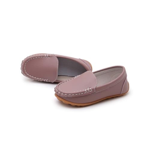 Image of SOFMUO Boys Girls Leather Loafers Slip-On Oxford Flats Boat Dress Schooling Daily Walking Shoes(Toddler /Little Kids)