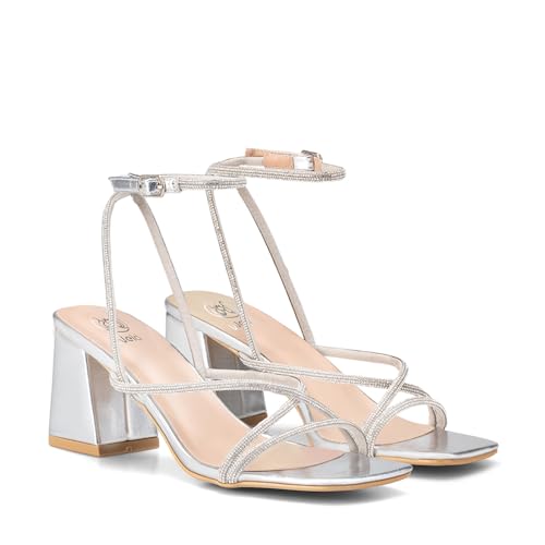 La mejor comparación de Zapatos tacón plateados disponible en línea. 30 Imagen adicional