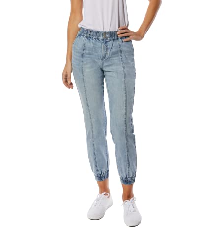 dollhouse Women's Light Jogger with Functional Zipper and Double Button Closure