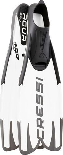 CRESSI Desde 1946   Agua Pro Fins   Aleta con Calzante Cerrado Ideal para Escuelas de Buceo y Alquiler de Equipos, Gracias a su Estructura Robusta y Fiable   Blanco   36/37