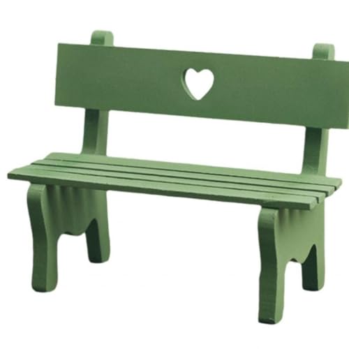 ミニチュア ベンチ ソファ 無地 椅子 置物 装飾 ガーデンベンチ グリーン 木製 撮影 背景 小道具