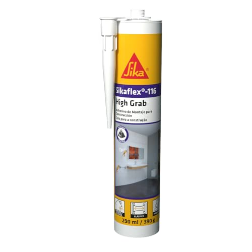 SIKA - Adhesivo de alto agarre - Sikaflex 116 High Grab blanco - Para materiales de construcción - Interior y exterior - Para objetos pesados - 290 ml